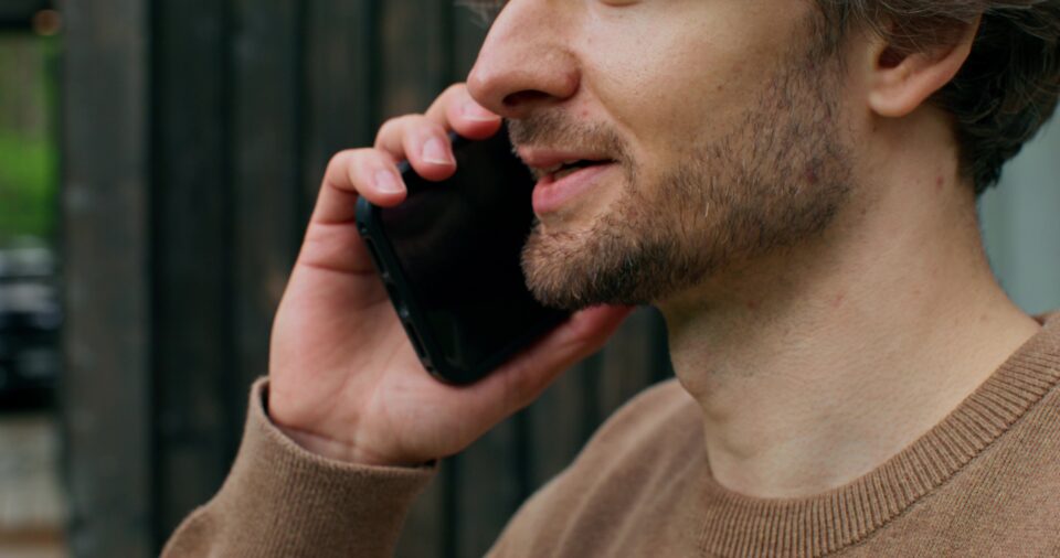 man talking on phone