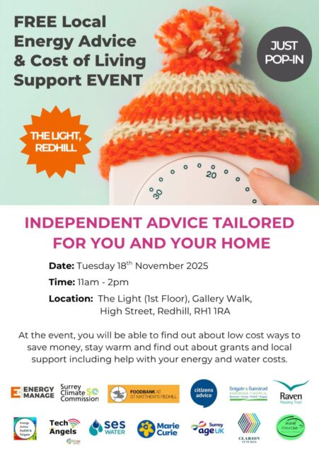 energy advice and cost of living poster